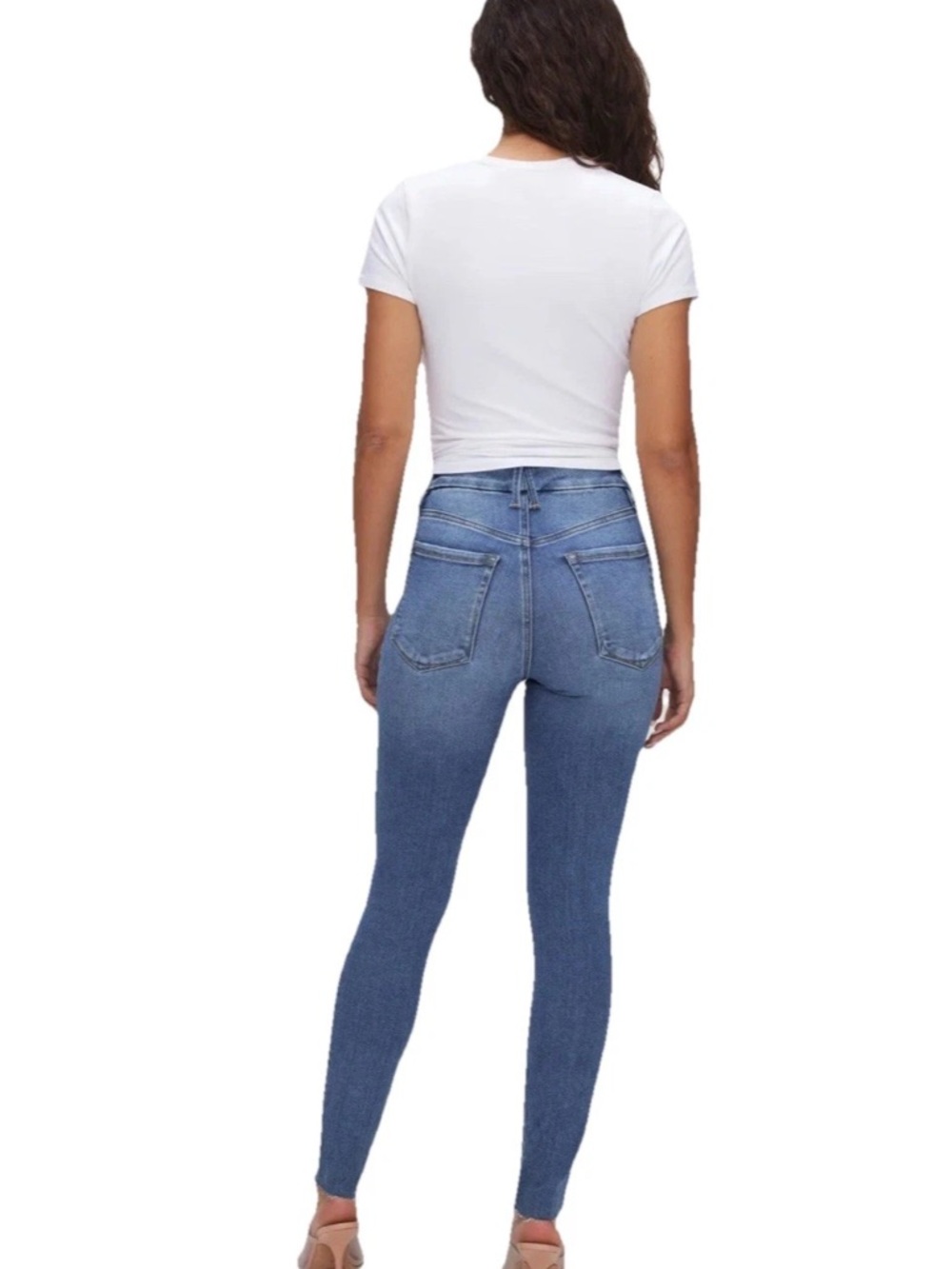 Good American Good Waist Always Fits Skinny Jeans Raw Hem - 14-18 - Picture 2 of 8